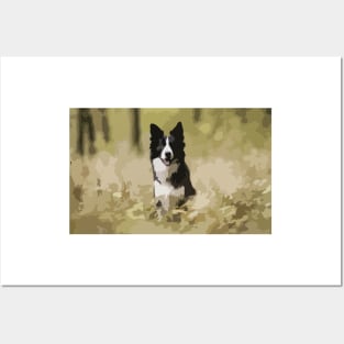 Border Collie Digital Painting Posters and Art